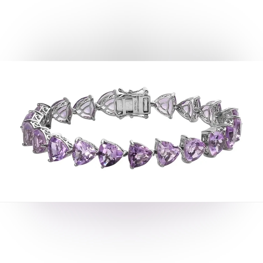 Rose de France Tennis Bracelet in Platinum Over Sterling Silver 7.25"